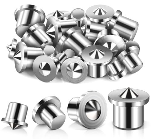 JatilEr 20 Stück Dübelhilfe Holzdübel Dübel Zentrierspitze, 6/8/10/12 mm Kohlenstoffstahl Dübelspitzen Dübelloch Markierer Dübelhilfe Holzdübel Set für Holzarbeiten Bohrwerkzeuge