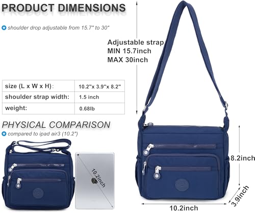 Image of Pealwel Women Shoulder Handbag Roomy Multiple Pockets Bag Ladies Crossbody Purse Tote Top Handle Satchel