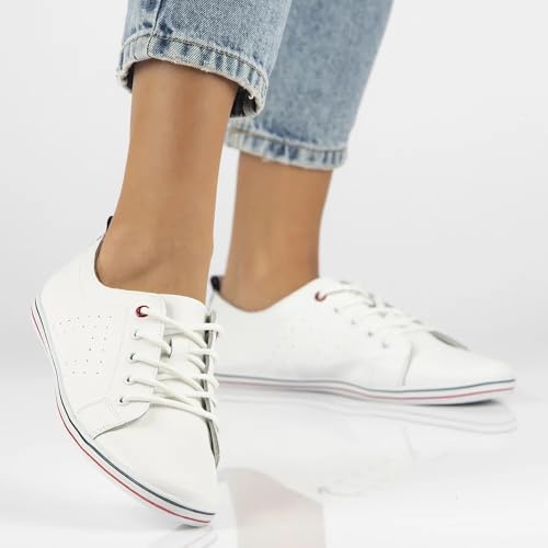 FILIPPO damskie sneakersy skórzane na platformie – naturalna skóra