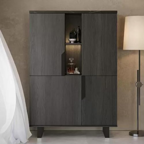 Aparador Vitrina con 2 Puertas Palisandro Negro 110x159h cm - Zaira