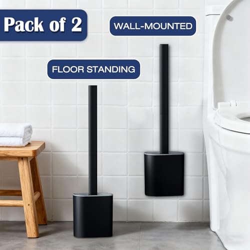 Brosses de toilette et support mural pour gain de place WC modernes