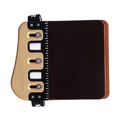BICASTER Barebow Finger Tabs Cordovan Leather + Brass Finger Guards String Walking Left Hand (Medium) Cover