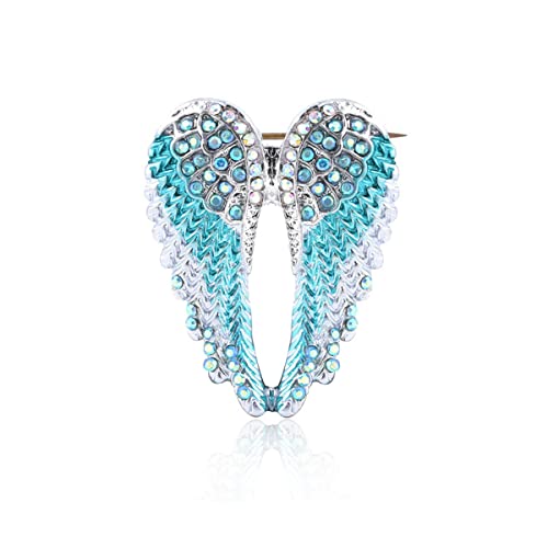Image of Angel Wings Brooch Pin - Crystal Angel Wings Brooch Multicolor Lapel Pin Trendy Backpack Badge Hat Bag Decoration Accessories for Women Teen Girls