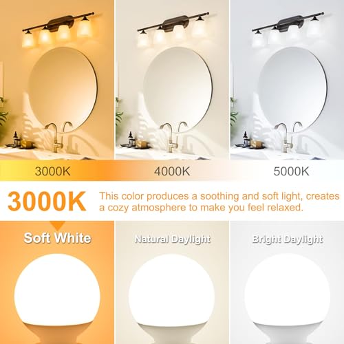 Image of 12 Pack G25 LED Bathroom Light Bulbs 3000K Soft White E26 Base 60W | 500LM, 5W, CRI 85+, Non-dimmable Standard Base LED Globe Light bulbs for Bathroom Vanity Mirror