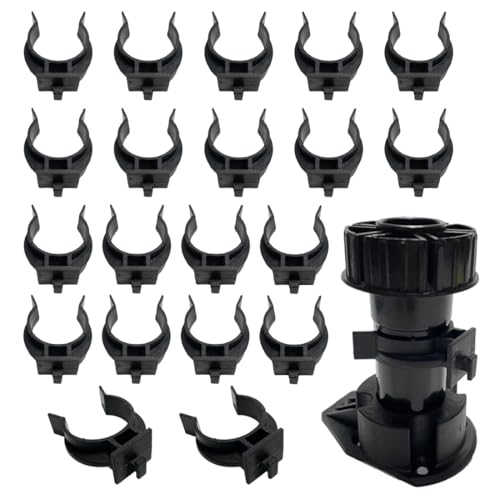 SGERUFZ 20 unidades Clips de Fijación para Zócalos de Cocina, Soportes para Zócalos de Cocina, Fijación con Tornillos, Clips para Faldones de Cocina, Soportes para Faldones de Zócalo (Negro)
