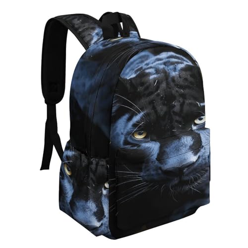 Panther With Blue Eyes Leisure Backpack Water-Resistant Pack Stylish Bag Lightweight Travel Backpack Suitable for Commuting Travel Mountaineering Outdoor Sports Unisex2