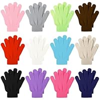 Cooraby 12 Pairs Kid's Winter Magic Gloves Children Stretchy Warm Magic Gloves Boys or Girls Knit Gloves (12 Mixed Color)