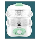 NYKK Eierkocher Eierkocher Haushalt Ei-Dampfer-Timing-Double-Layer-gedämpftes Gemüse Multifunktionale elektrischer Dampfer Frühstück Artifact (Color : Light Blue)