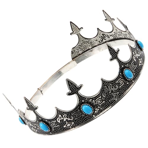 GANAZONO Corona Vintage para Hombre con Diadema Accesorio de Corona Enjoyada para Fiestas Cosplay y Actuaciones Escenario Diseño Retro Resistente y Cómodo para Cumpleaños y Eventos
