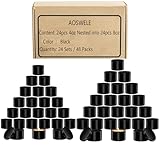 AOSWELE 48 tarros de velas a granel, 24 piezas de 4 onzas y 24 piezas de 8 onzas, latas vacías de alta calidad con tapas, lata para hacer velas, kit de suministros para hacer velas (negro)
