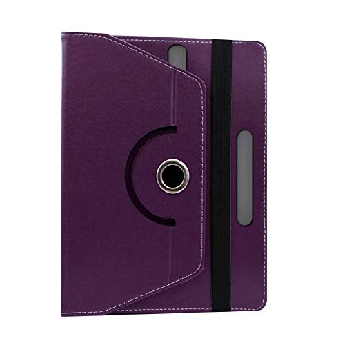 Image of Fastway Rotating Leather Flip Stand Case Cover for DOMO Slate SL36 OS9 SC 10.1-Inch Tablet (Purple)