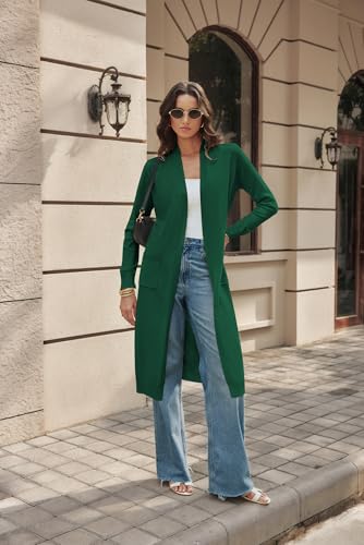 Image of GRACE KARIN Essential Solid Open Front Maxi Long Knitted Cardigan Sweater for Women