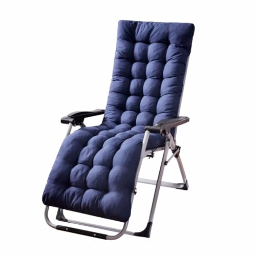 psmacra Patio Chaise Lounger Cushion Rocking Chair Sofa Cushion with 6 Ties Thick Padded Swing Bench Cushion Zero Gravity Chair Cushion61x19x3in (Navy Blue)