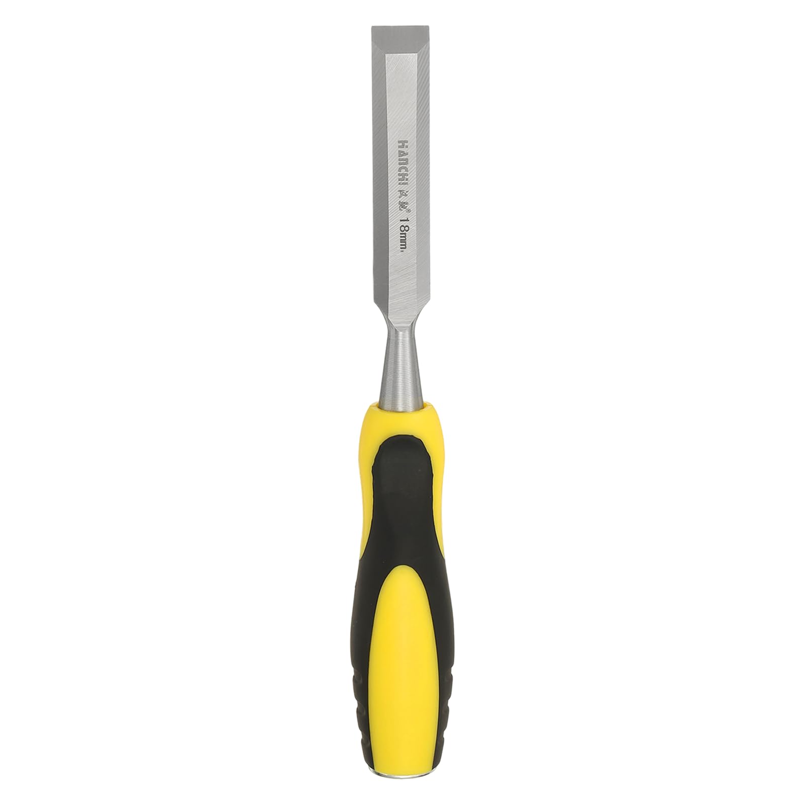 sourcing map Steel Wood Chisel 18mm / 11/16" Blade Wood Working Flat Tip Chisel Woodworking Hand Tool with Non-Slip Plastic Handle for Carpentry Carving DIY Projects, Yellow-Black