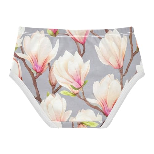 Print Toddler Underwear Custom 2t Cotton Panties for Girl Magnolia Flowers Cream Pink Undies Kids Briefs2