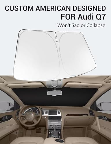 Image of Proadsy 2026 Upgrade Front Windshield Sun Shade Foldable Sunshade Protector Custom Fit 2007-2015 Audi Q7 Accessories