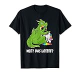lustiger Drachen Shirt das letzte Drache frisst Einhorn T-Shirt