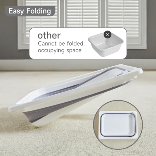 Cubo de Almacenamiento Plegable, Lavabo Plegable Plato Bañera Fregadero, Espacio Grande Gris - Imagen 6 de 29
