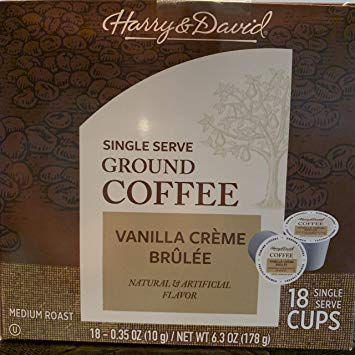 Harry & David Ground Coffee Vanilla Crème Brulee 18 PC (Pack of 4)