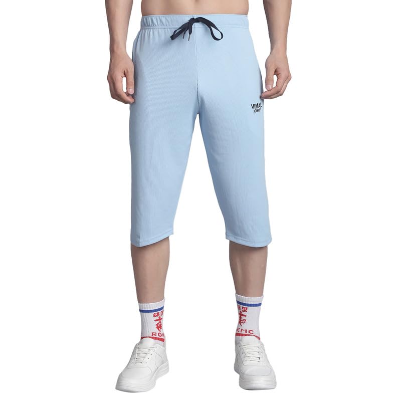 Image of Mack Jonney Solid Regular Fit Polyster Lycra Capri for Men-P