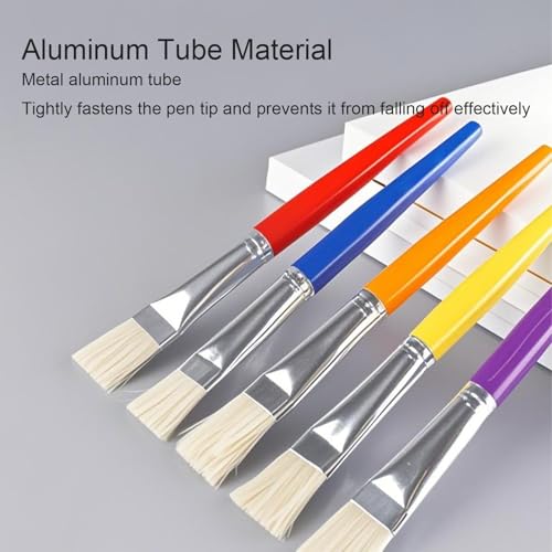 DAJING Kids Paint Brushes Set - 10Pcs Round & Flat Art Brushes, Soft Hog Bristle, Easy Clean, Perfect for Washable, Tempera, Acrylic Paints, Arts & Crafts, Gift Idea 4 DAJING Kids Paint Brushes Set - 10Pcs Round & Flat Art Brushes, Soft Hog Bristle, Easy Clean, Perfect for Washable, Tempera, Acrylic Paints, Arts & Crafts, Gift Idea - Image 4