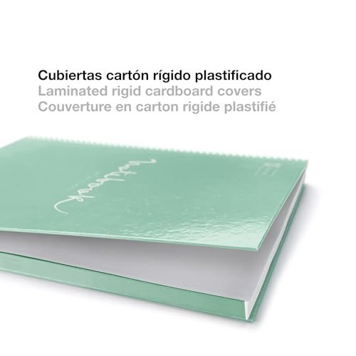 Miquelrius - A6 Notizbuch, 5 mm Raster, Hardcover Notizbuch, A6 mit 120 mikroperforierten Blättern, mit 4 Farben zur Organisation, 70 g/m² extra mattes Papier, ohne Bohrer