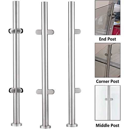 Balustres de main courante d'escalier Mid Post 140cm en métal argenté