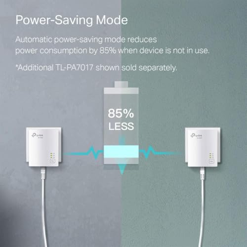 TP-Link AV1000 Powerline Ethernet Adapter, Gigabit Port, Add-On Unit | Nano Size, Plug Pair & Play, Ethernet Over Power, Power Saving Mode, Network Adapter (TL-PA7017) - image 7