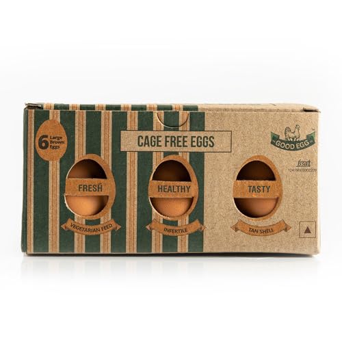 Farm made foods UPF The Good Eggs Cage Free Eggs, 6 Pieces| Veg Fed| Non-Fertile Eggs