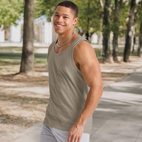 Image of Hanes Mens Originals Tri-Blend Tank Top, Lightweight Tanks for Men, Sleeveless Tank Shirt