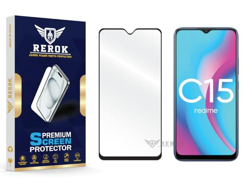 Image of Gorilla Tempered Glass Screen Protector Compatible with Realme C15 [Pack of 1] | Edge-to-Edge, Bubble-Free, Case Friendly, Easy Installation Kit
