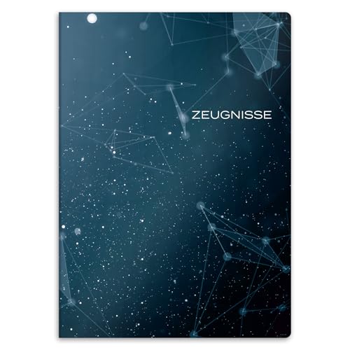itenga Zeugnismappe mit Motiv DIN A4 stabile Dokumentenmappe Sichtbuch für Zeugnisse - 20 stabile Hüllen - für Kinder Jugendliche Schüler Mädchen Jungen (Motiv High Tech Abstrakt)