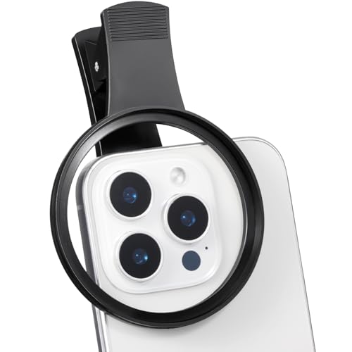 K&F Concept 67mm Clip Pince Amovible Compatible avec iPhone Samsung Xiaomi Téléphone Smartphones Objectifs, Compatible avec iPhone 16, 15 Pro Max, 14, 13, 12, 11, iPhone 17
