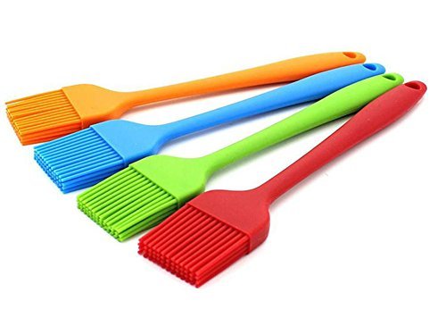 Milopon Silicone Barbecue Brush Oil Brush Professional Kitchen Brush Deallink Baking Pastry and BBQ Brush Back Brush For Houseware Outdoor 21 cm, blue, 21 cm