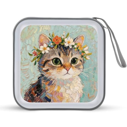 Étui CD portable motif guirlande chat pour écouter vos musiques préférées en voiture