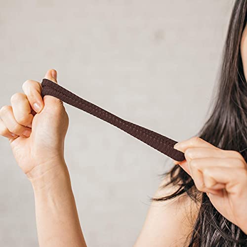 Burlybands - The Ultimate Hair Ties for Thick Heavy or Curly Hair. No Slipping Damage Breaking or Stretching Out. Seamless Ponytail Holders Scrunchies Sports Hair Ties for Thick Hair (Brown)