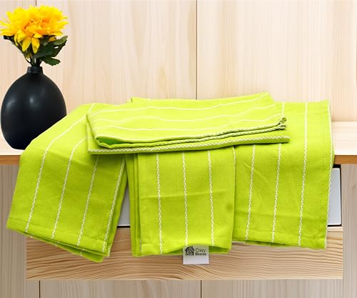 Image of Cotton Kitchen Hand and Lunch Towels - Solid Colors, Super Absorbent, 100% Cotton, Quick Dry, Multipurpose Dish Cloths for Home & Restaurant Use (Pack of 4, 18 X 24 Inches) (F.Green)