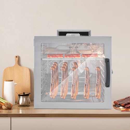 42.5L Dörrautomat aus Edelstahl, 1000W Lebensmittel-Dehydrator mit 20 Haken, 30-90°C, 24h Timer-Funktion, LED-Smart-Panel, Spülmaschinenfest, Fleisch Frucht Gemüsetrockner für Zuhause – Bild 4