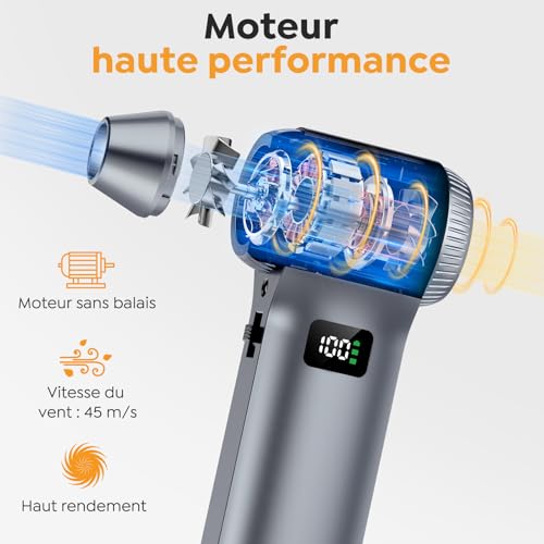 Éliminer la poussière du clavier avec ce souffleur LED de 10500 mAh