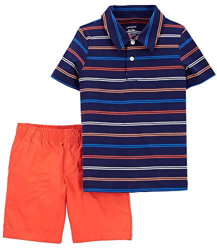 Image of Carter's Baby Boys' 2 Piece Playwear Sets (Multi Navy Striped, 24 Months)