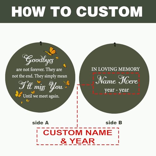 Image of Personalized Memorial Wind Chimes for Outside, Sympathy Gifts Wind Chime for Loss of Loved One, Beautiful Decor with Deep Tone, Ideal for Funeral, Remembrance & Bereavement, Produced in Texas