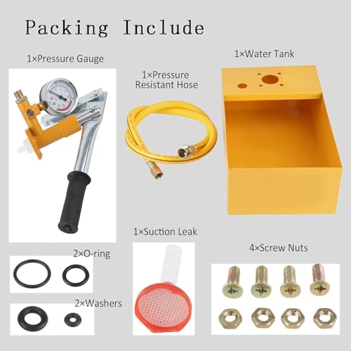 Image of HELLARO Hydraulic Pressure Test Pump, 2.5Mpa 25KG Manual Hydraulic Water Pressure Test Pump, Pipeline Tester Tool for a Variety of Pressure Vessels, Pipes, Valves and Other Pressure Test, 13ml / Time