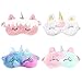 Lot de 4 masques de sommeil annimaux en peluche pour les yeux pour adultes et enfants