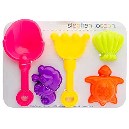 Stephen Joseph, Beach Tote with Sand Toys - Toddler and Baby Beach Toys, Travel Friendly Beach Set, 6 Piece Beach Play Set, Beach Bag with Sand Toys for Toddlers and Kids, Llama4