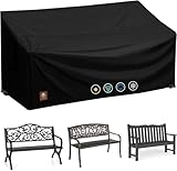 2 Seater Outdoor Bench Covers Waterproof,48W x 29D x 35H Inch,All Weather and Tearproof Polyester Fabric,Fit for 2-Person Seating Wooden Metal Cast Iron Patio Garden Furniture Loveseat Chair Sofa