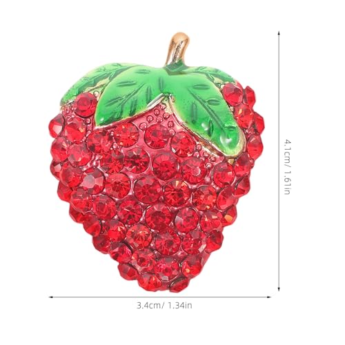Broche fraise strass incrusté épingle à revers pour robe de soirée et accessoires de mode chics