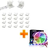 DAYBETTER Music Sync 100ft Led Lights and 20 Pcs 4 Pin Led Light Connectors for SMD 5050 RGB...