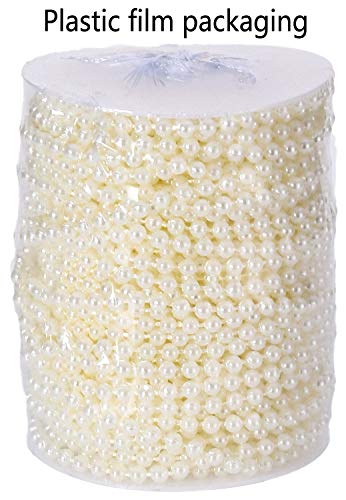 Sooyee 5Mm Faux Pearl Beads, Decorative Beads,Garland Pearl Bead Roll Strand For Wedding Party Decoration,Diy Pearls For Crafts,108 Feet Roll,Ivory #TOP2