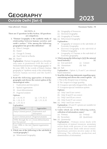 Image of Gurukul By Oswal Geography CBSE 10 Years Solved Papers Class 12 Exam 2025 -Yearwise Board Solutions for Humanities Stream Geography, All Sets Delhi & Outside