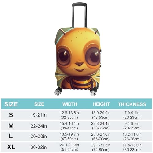 Travel Luggage Cover Protectors Elastic Anti-scratch Suitcase Cover Washable Luggage Sleeve Cute Bee Suitcase Cover Protector Fit 18-32 Inch Suitcases Travel Accessories XL2